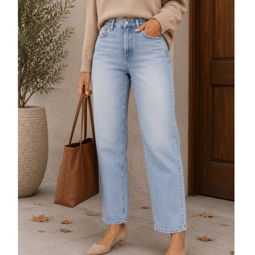 Outerknown Fillmore Boyfriend SEA Jeans Light Wash Blue Organic Cotton Size 31
